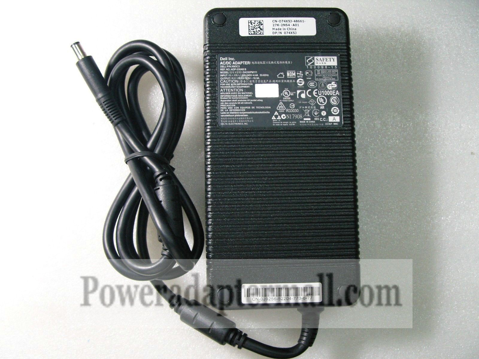 19.5V 16.9A Dell Alienware M18x 0XM3C3 XM3C3 AC Adapter